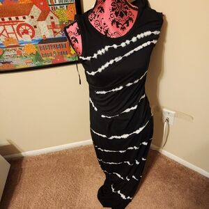 Style & Co. Elegant Black and White Tie-Dye Dress Medium NWT